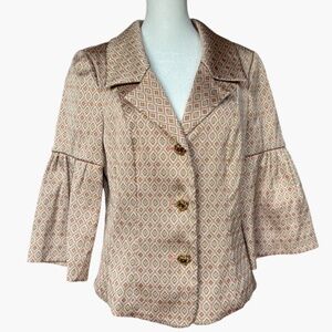 Diva‎ by Dana Buchman Gold and Peach Jacquard Jacket Sz S